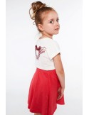 Cream and coral girls\' set with a dress NDZ8621 - Online store - Boutique